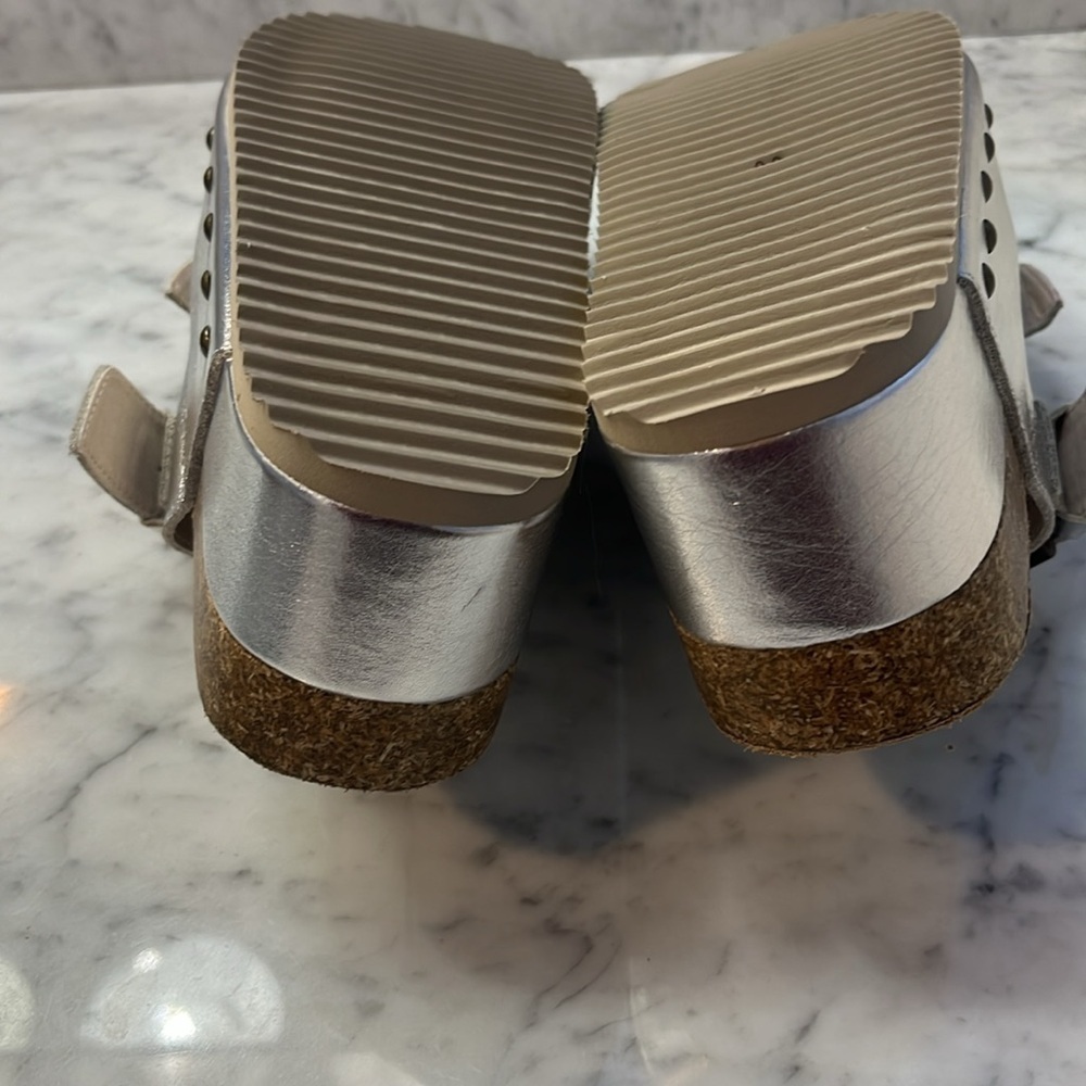 Free People x Intentionally Blank Rule Breaker Platform Sandals Silver Sz 8 NIB - Picture 10 of 17